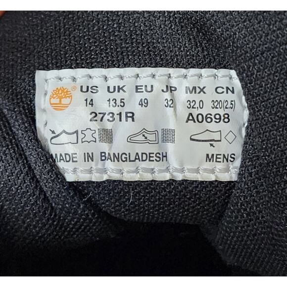 Men's Timberland Mt. Maddsen Timber Dry Waterproof Hiking Boots Black Size 14 - Picture 10 of 11